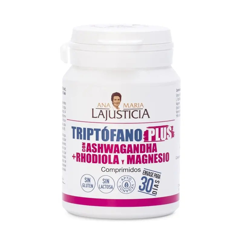 Ana Maria Lajusticia Tryptophan Plus mit Ashwagandha + Rhodiola und Magnesium, 60 Tabletten