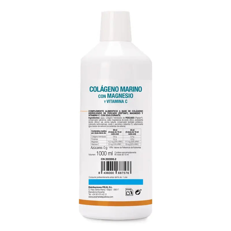 Anamarialajusticia Meereskollagen mit Magnesium + Vitamin C, 1 l