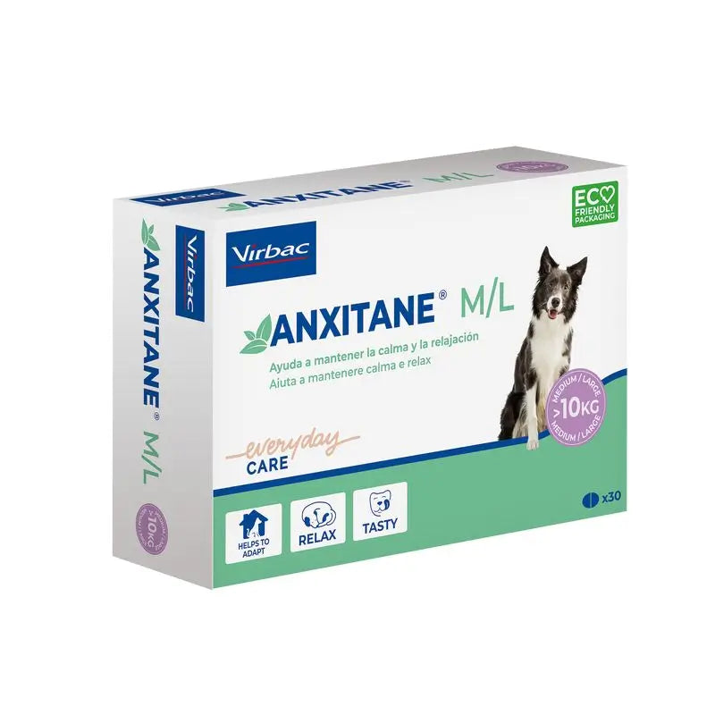 Virbac Anxitane M/L, 30 entspannende Tabletten für Hunde +10Kg