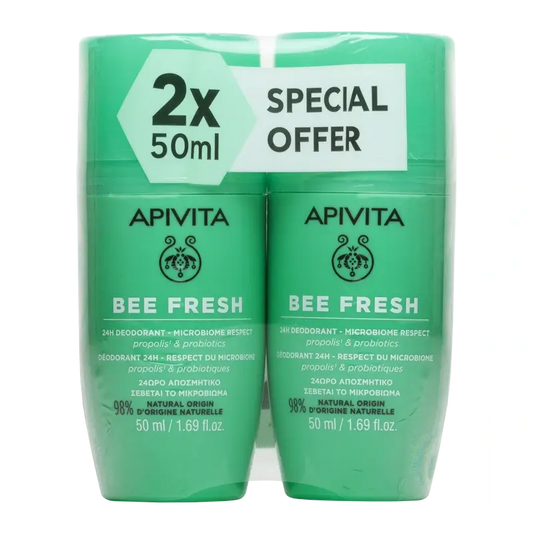 Apivita Bienenfrisches Deodorant 24H, 2X50Ml