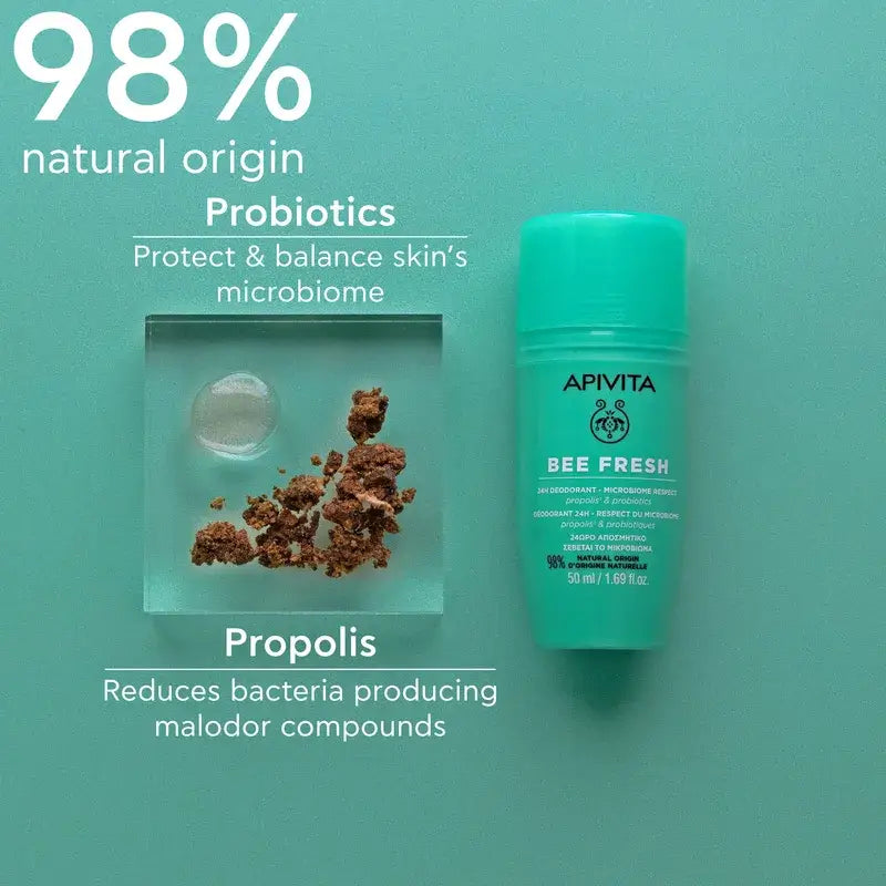 Apivita Bienenfrisches Deodorant 24H, 2X50Ml