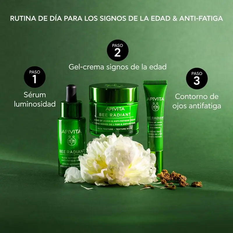 APIVITA Bee Radiant Age-Resistance and Anti-Fatigue Cream mit weißer Pfingstrose und patentiertem Propolis
