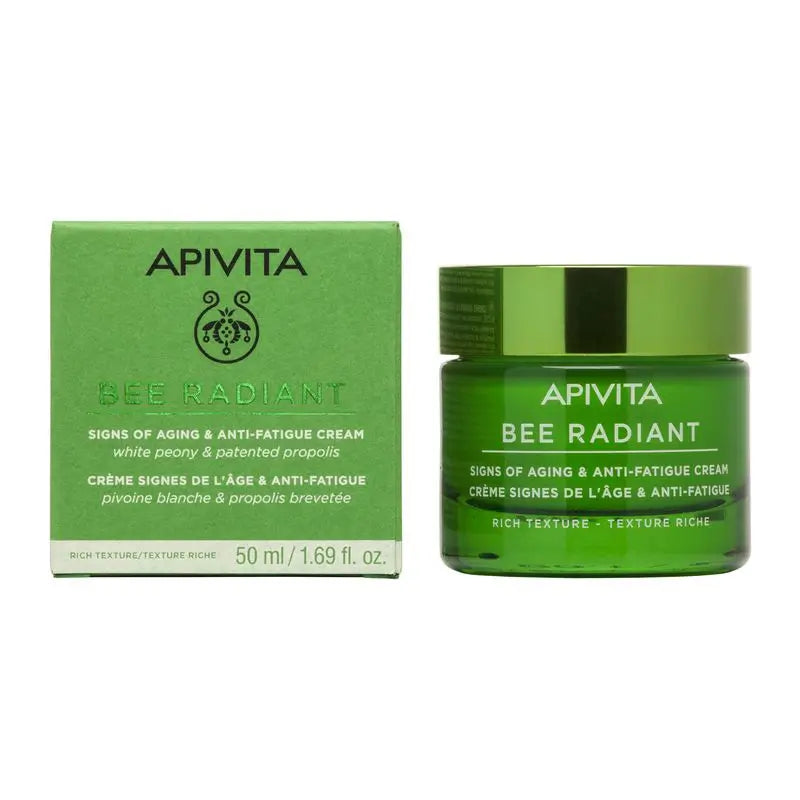 APIVITA Bee Radiant Age-Resistance and Anti-Fatigue Cream mit weißer Pfingstrose und patentiertem Propolis