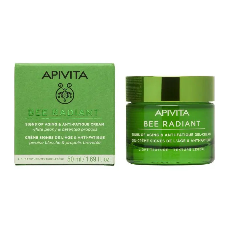APIVITA Bee Radiant Age-Resistance and Anti-Fatigue Gel-Cream mit weißer Pfingstrose und patentiertem Propolis