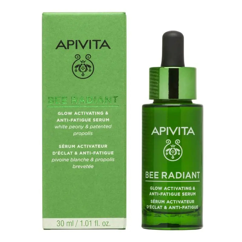 APIVITA Bee Radiant Brightening & Anti-Fatigue Serum mit weißer Pfingstrose und patentiertem Propolis
