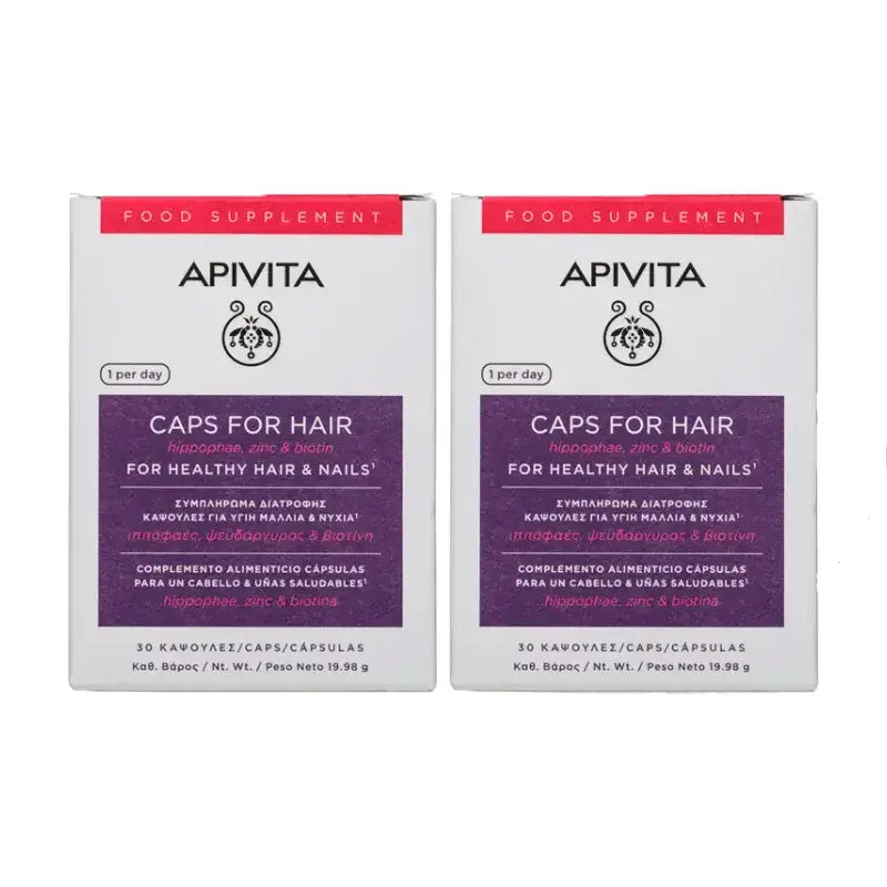APIVITA Anti-Haarausfall Kapseln, Packung 2 x 30 Stück