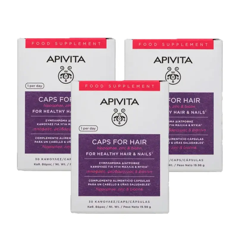 APIVITA Anti-Haarausfall Kapseln, Packung 3 x 30 Stück