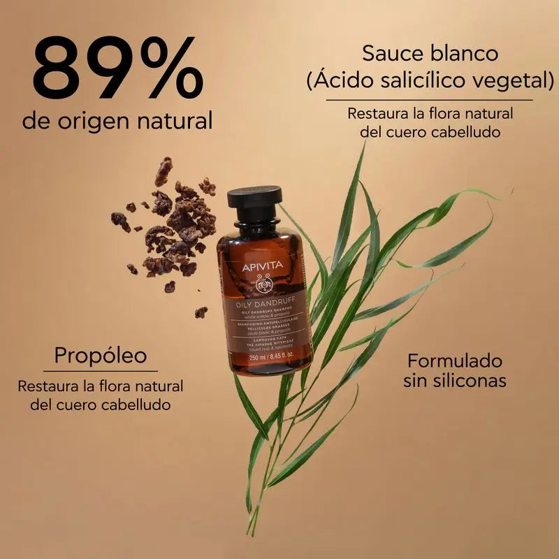 APIVITA Anti-Ölige Schuppen Shampoo mit Weißer Weide & Propolis 250 ml