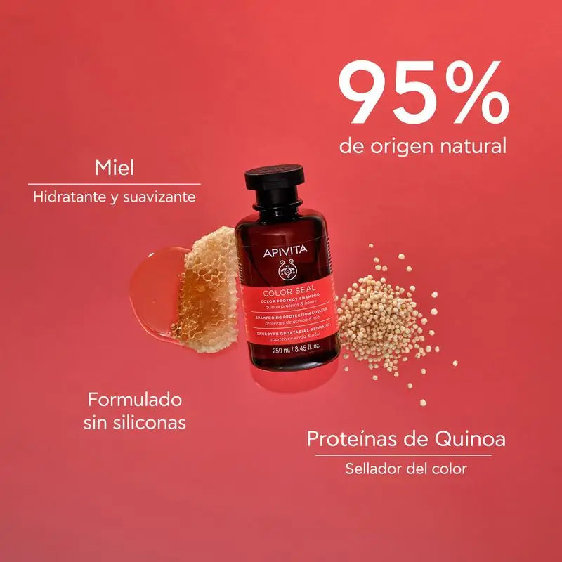 Apivita Farbversiegelungs-Shampoo mit Quinoa & Honig , 250 ml