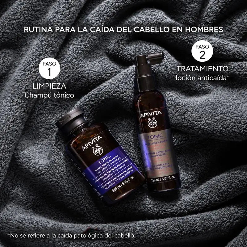 APIVITA Männer Haarausfall straffendes Shampoo mit Sanddorn und Rosmarin 250 ml