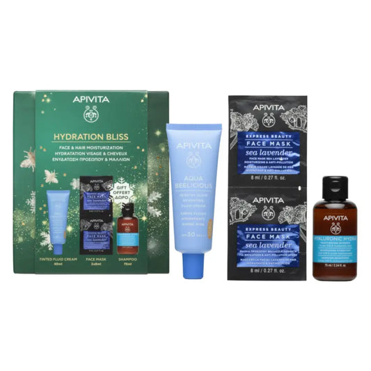 Apivita Aqua Beelicious Set: Getönte Feuchtigkeitscreme LSF 30, 40 + 75 + 2 × 8 ml