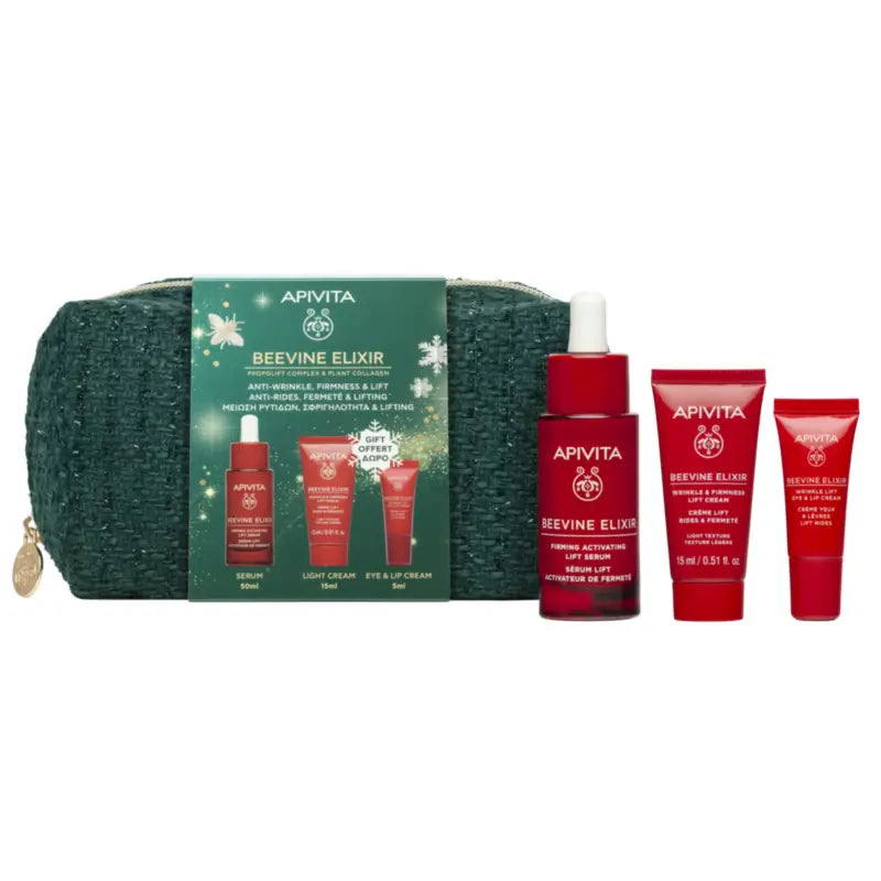 Apivita Beevine Elixir Routine-Set mit Serum + Geschenke, 30 + 5 + 15 ml