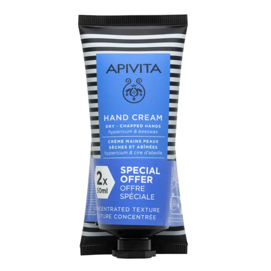 Apivita Duplo Handcreme für trockene, rissige Hände mit Johanniskraut 2 x 50 ml