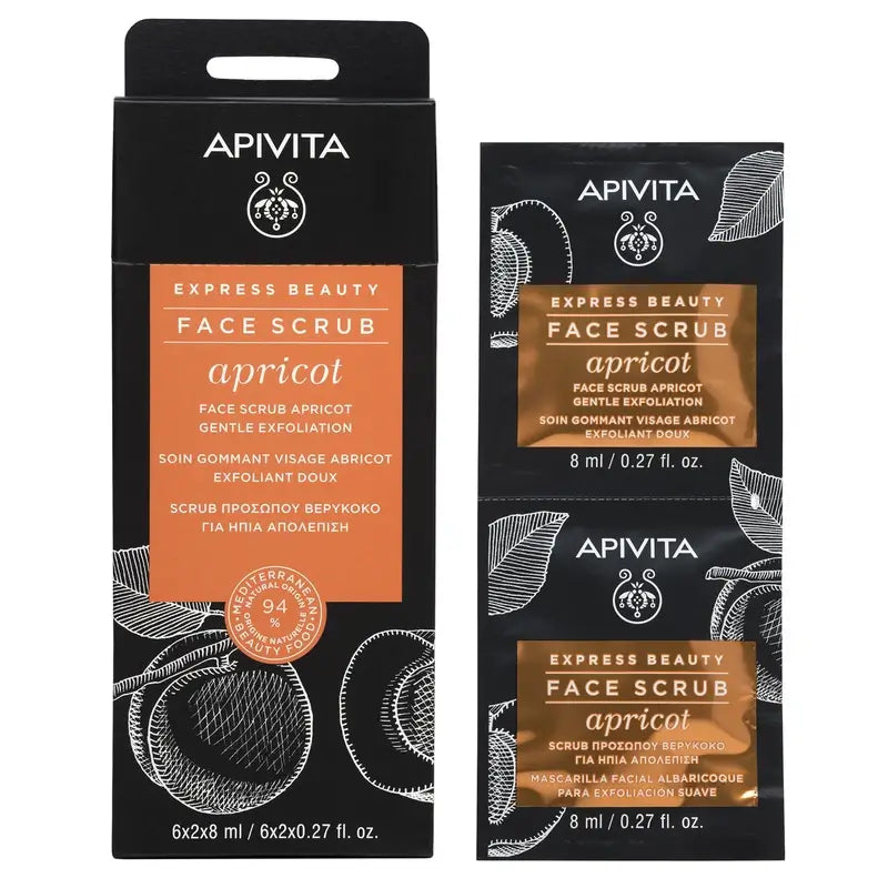 Apivita Express Beauty Aprikosen-Peeling, 2x8 ml