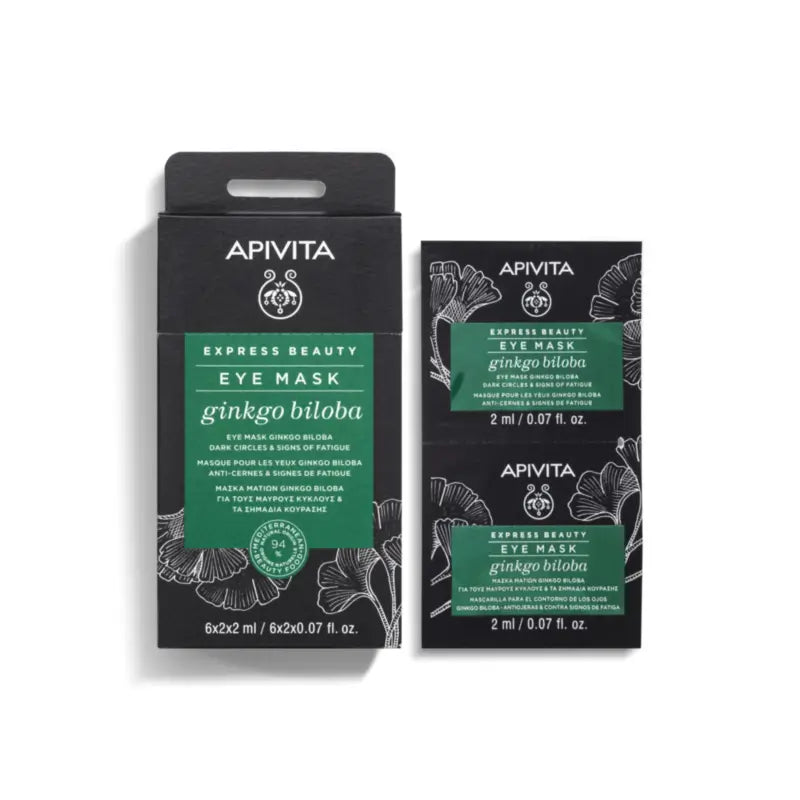 Apivita Express Beauty Ginkgo Biloba Augenkontur-Maske, 2x2 ml