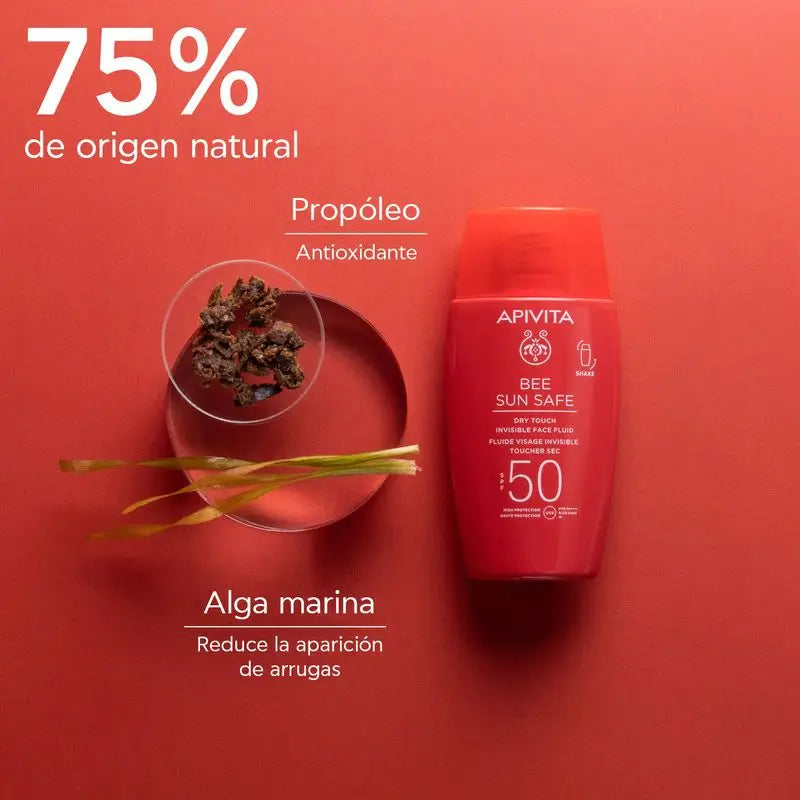 APIVITA Unsichtbares Gesichtsfluid Dry Touch SPF 50, 50 ml