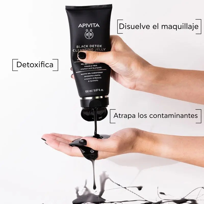 APIVITA Black Detox Cleanser mit Aktivkohle und Propolis 150 ml