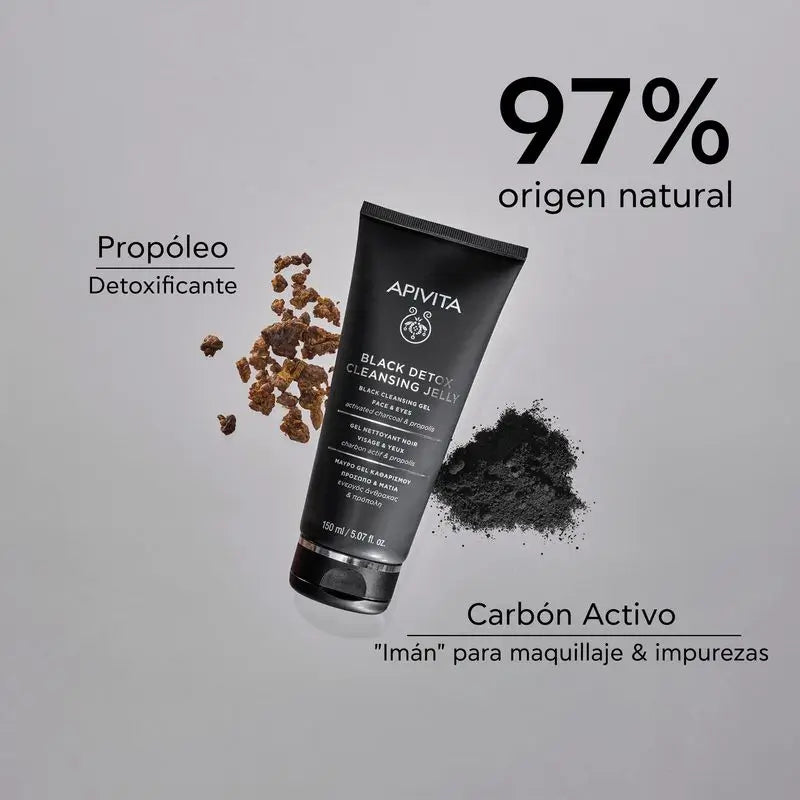 APIVITA Black Detox Cleanser mit Aktivkohle und Propolis 150 ml