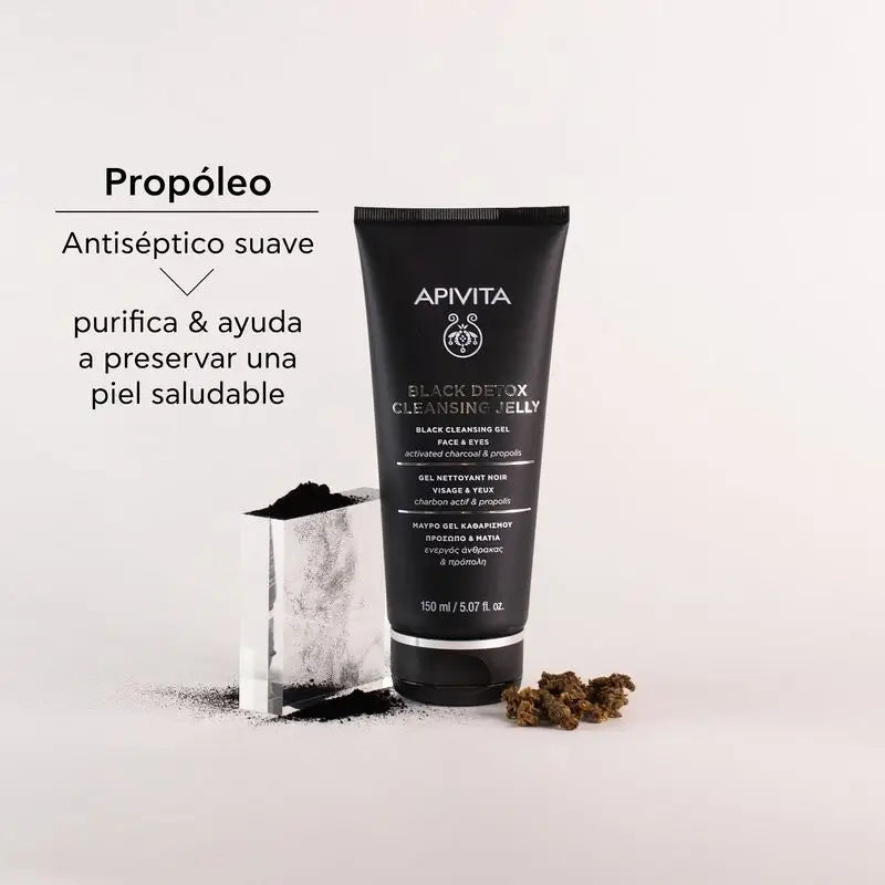 APIVITA Black Detox Cleanser mit Aktivkohle und Propolis 150 ml