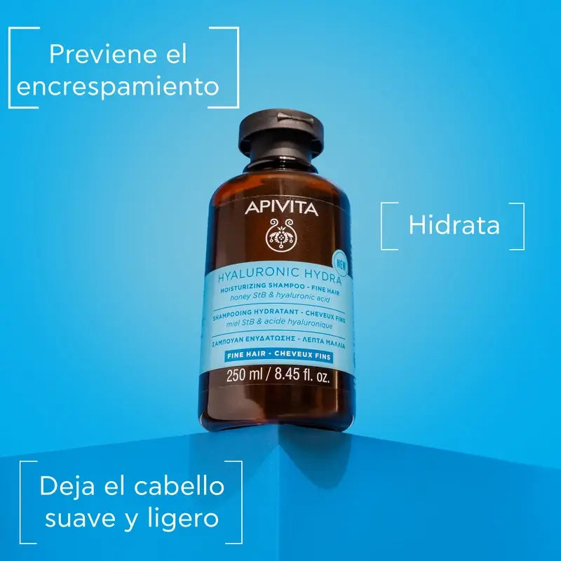 Apivita Hyaluronic Hydra Feuchtigkeitsspendendes Shampoo Feines Haar, 250 Ml