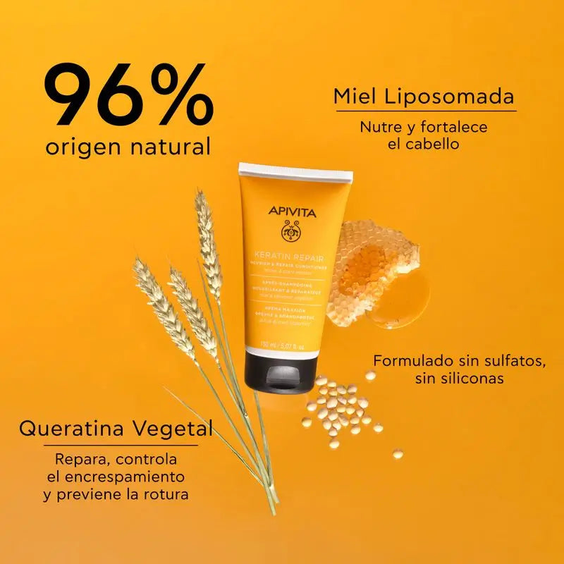 Apivita Keratin Repair Tiefgreifend nährende & wiederaufbauende Pflegespülung, 150 ml