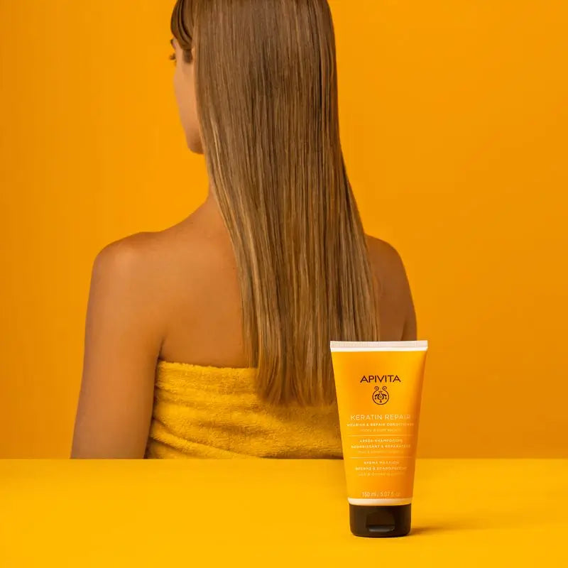 Apivita Keratin Repair Tiefgreifend nährende & wiederaufbauende Pflegespülung, 150 ml
