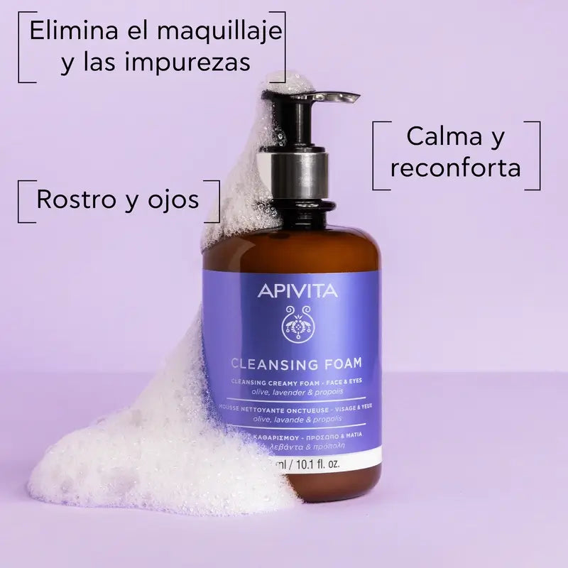 Apivita Facial Cleansing Promotion - Gesichts- und Augenreinigung Schaumreinigungscreme, 300ml