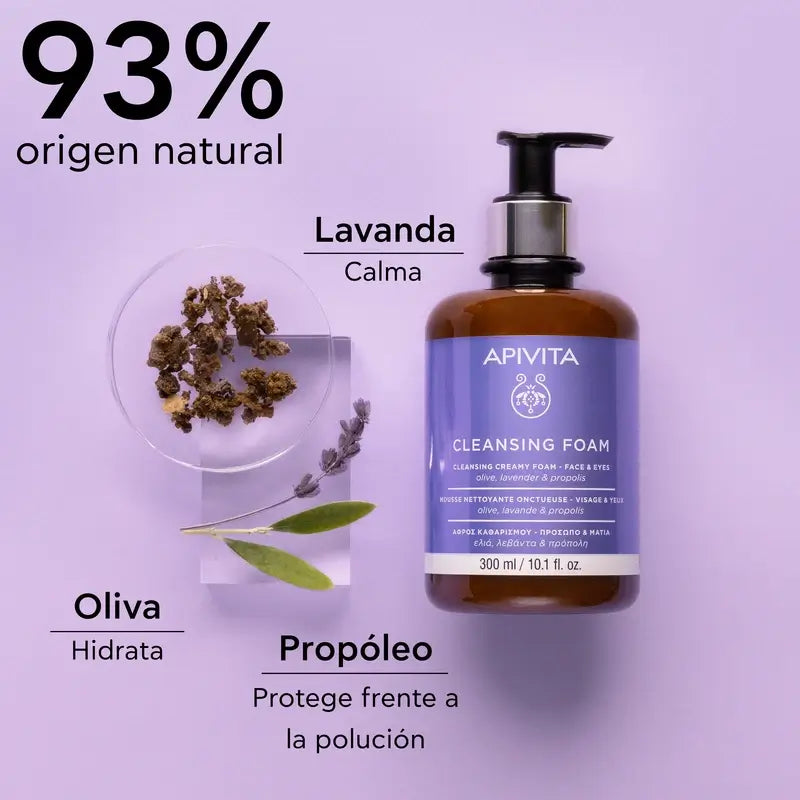 Apivita Facial Cleansing Promotion - Gesichts- und Augenreinigung Schaumreinigungscreme, 300ml