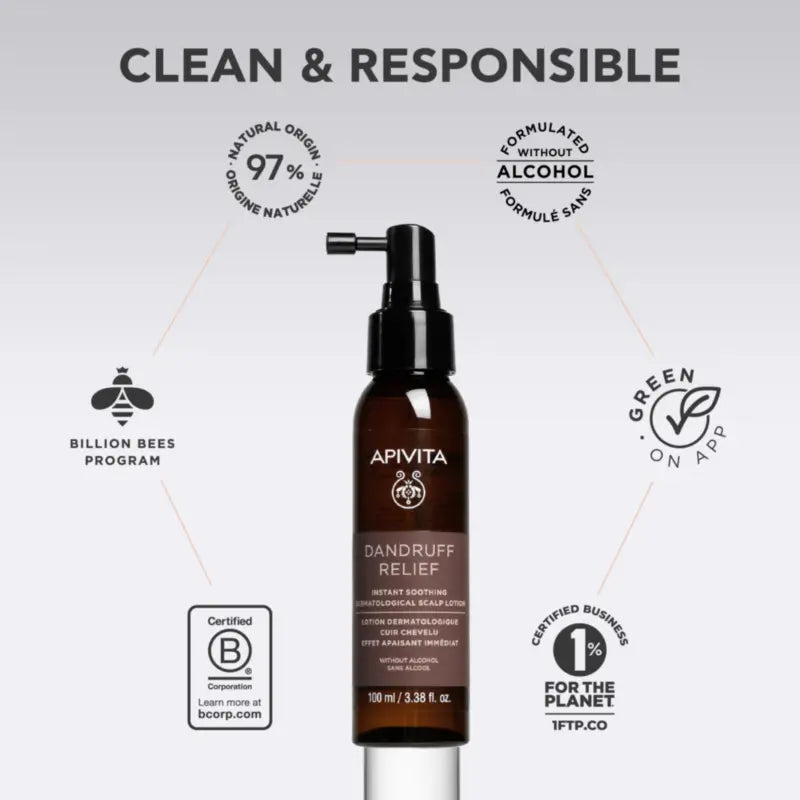 Apivita Dermatologische Lotion zur sofortigen Beruhigung der Kopfhaut, 100 ml