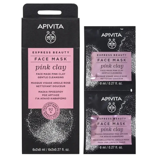 APIVITA Express Beauty Sanfte Reinigungsmaske mit rosa Tonerde