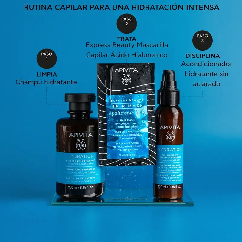 APIVITA Feuchtigkeitsmaske für alle Haartypen mit Hyaluronsäure und Aloe, 20 ml
