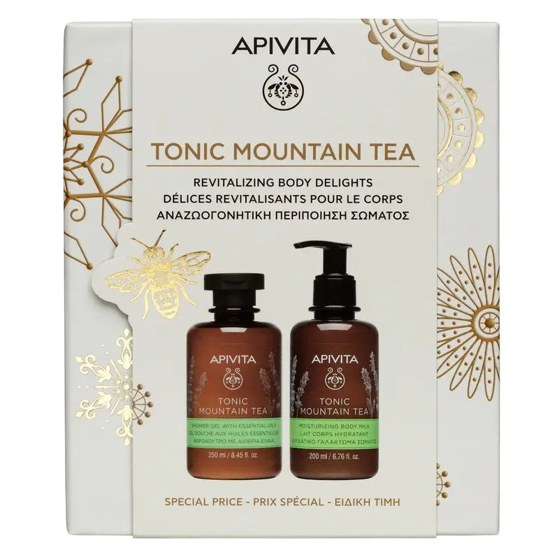 Apivita Promo Mountain Tea Tonic Duschgel, 250 ml + Körpermilch 200 ml