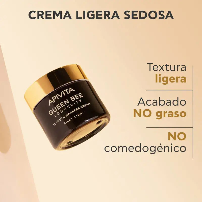 Apivita Bienenkönigin Langlebigkeit Licht Creme 12 Jugendmarker, 50 ml