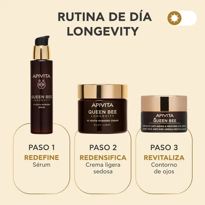 Apivita Bienenkönigin Langlebigkeit Licht Creme 12 Jugendmarker, 50 ml