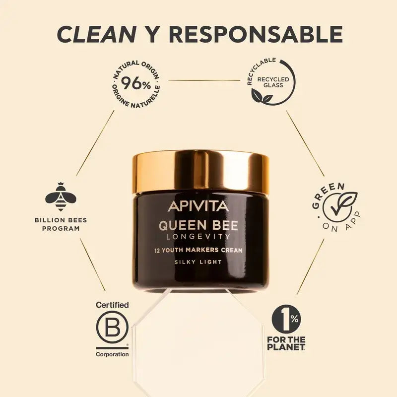 Apivita Bienenkönigin Langlebigkeit Licht Creme 12 Jugendmarker, 50 ml