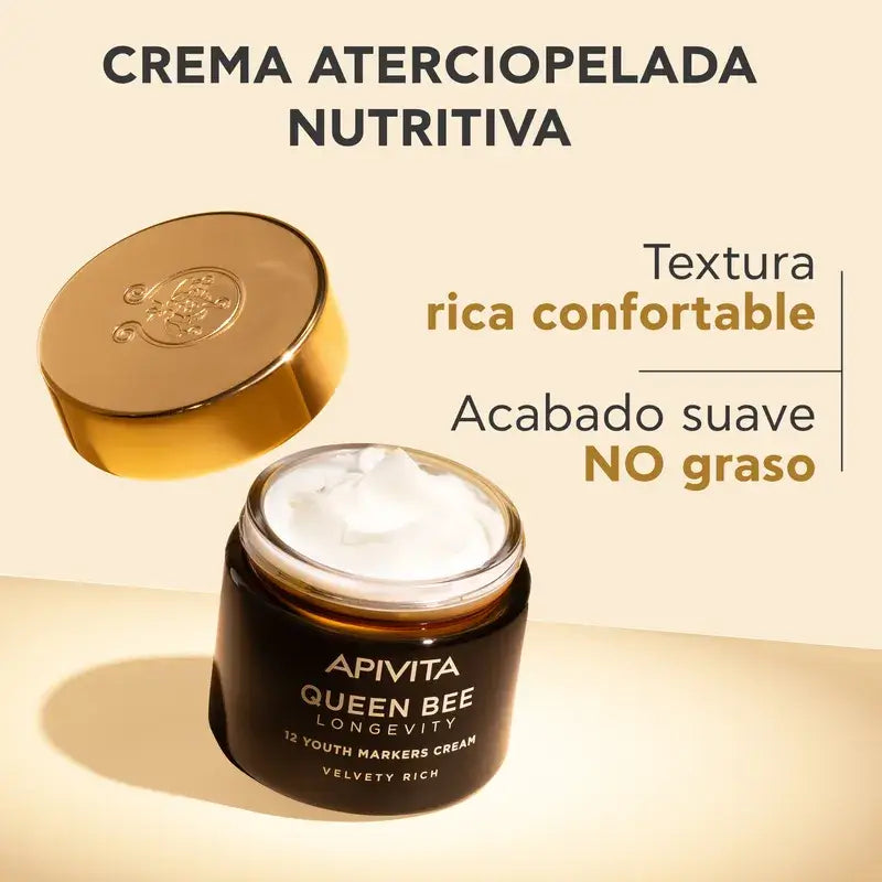 Apivita Bienenkönigin Langlebigkeit Reichhaltige Creme 12 Jugendmarker, 50 ml