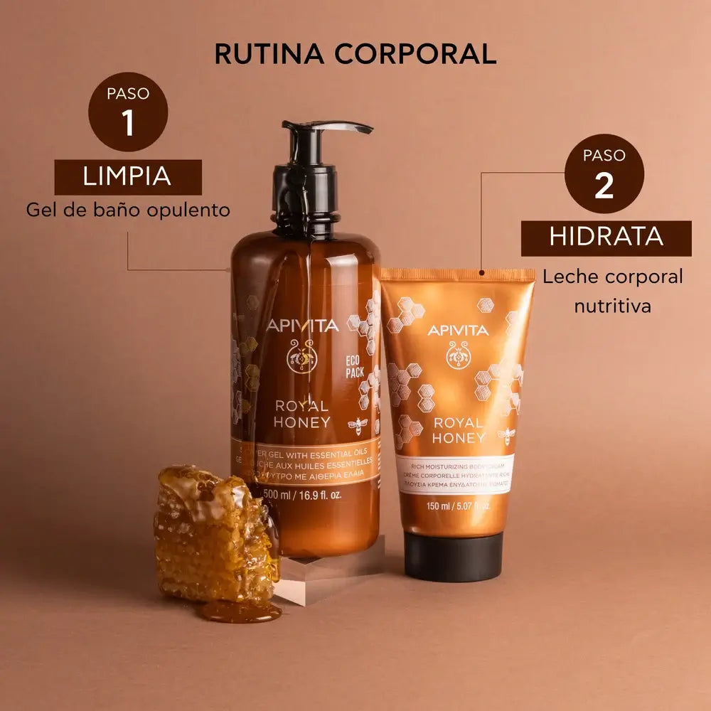 APIVITA Königlicher Honig Cremiges Duschgel mit ätherischen Ölen, 500 ml