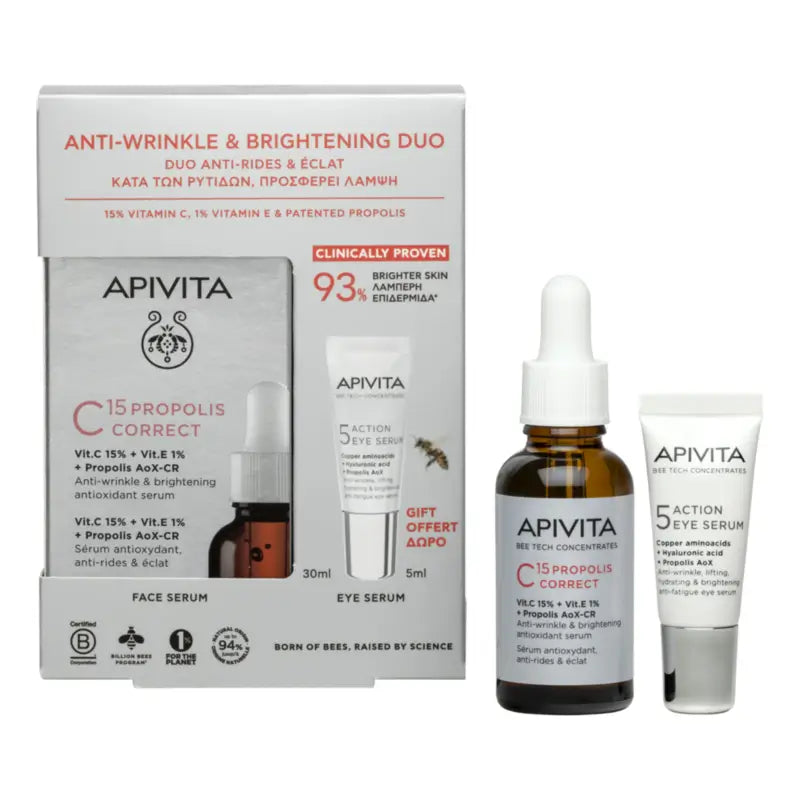 Apivita C15 Propolis Korrektur-Serum 30 ml + 5 Action Eye Serum 5 ml
