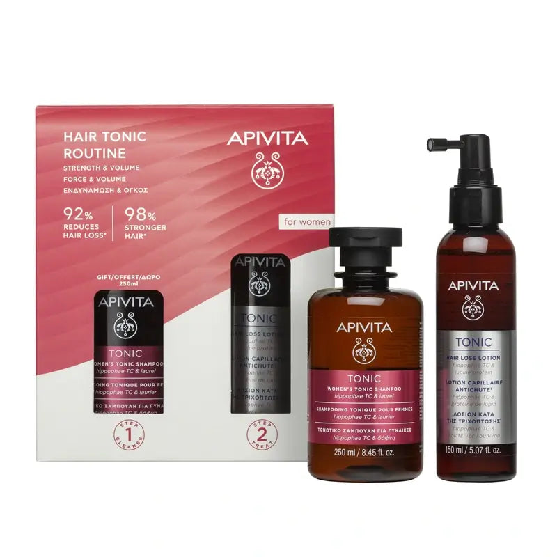 Apivita Tonic Promo Women'S Hair Routine Anti-Haarausfall Lotion, 150 ml + Gratis Tonic Shampoo 250 ml