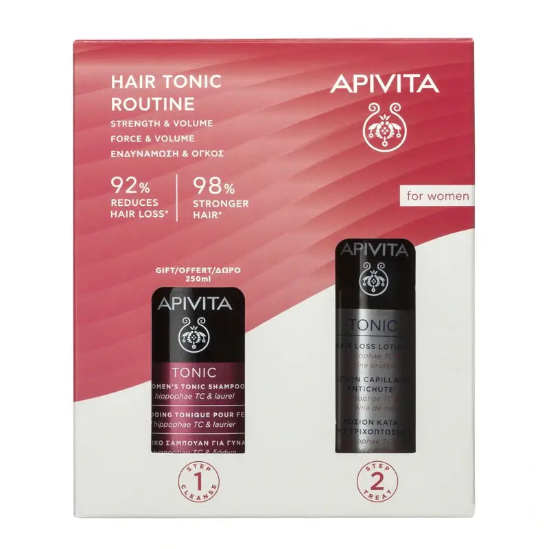 Apivita Tonic Promo Women'S Hair Routine Anti-Haarausfall Lotion, 150 ml + Gratis Tonic Shampoo 250 ml