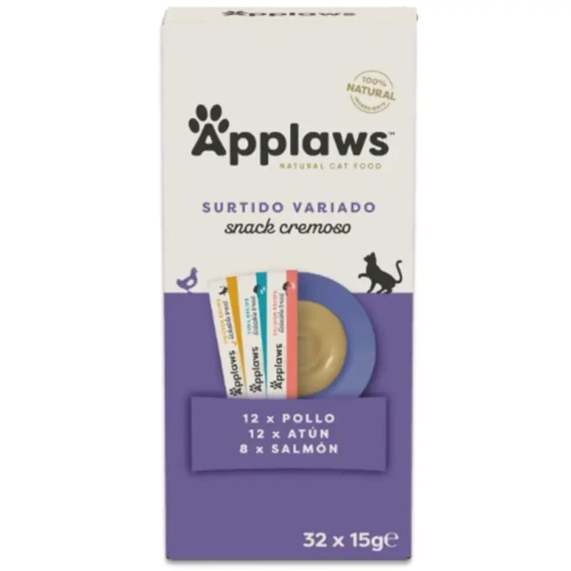 Applaws Katzen-Snack zum Ablecken, gemischte Auswahl, 4 x 8 x 15 g