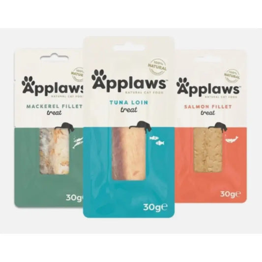 Applaws Katzen-Snack: Makrelenfilet, Lachs, Thunfisch, gemischt, 12 x 30 g