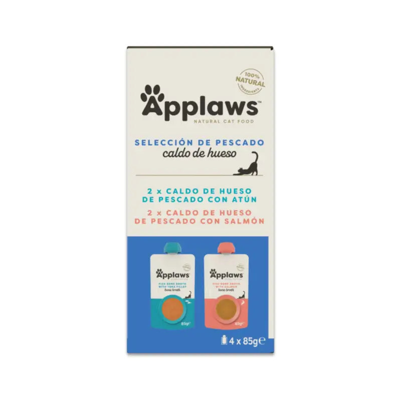 Applaws Cat Fischgräten in Brühe, Multipack, 4 x 85 g