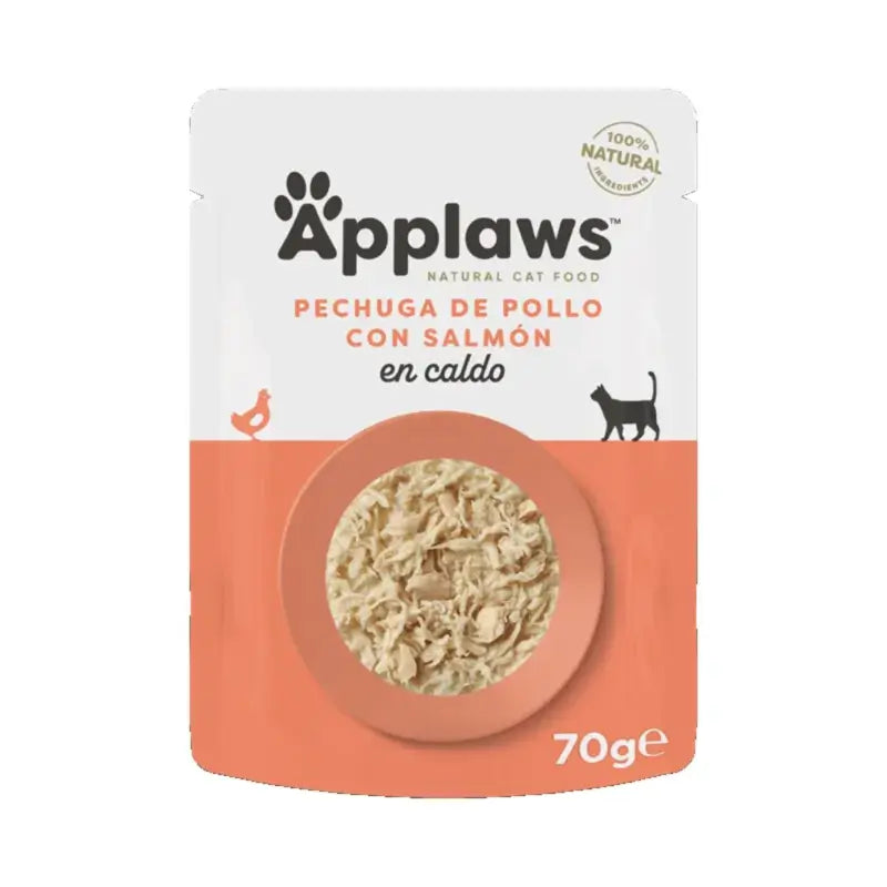 Applaws Cat – Hähnchenbrust und Lachs, 12 x 70 g