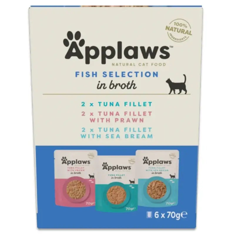 Applaws Cat „Selección“ Fisch mit Brühe, 6 x 70 g