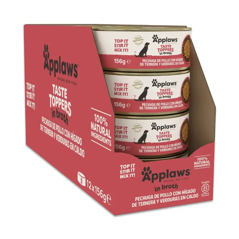 Applaws Hund kann Toper Huhn Higa Tern Verd Brühe 12X156Gr