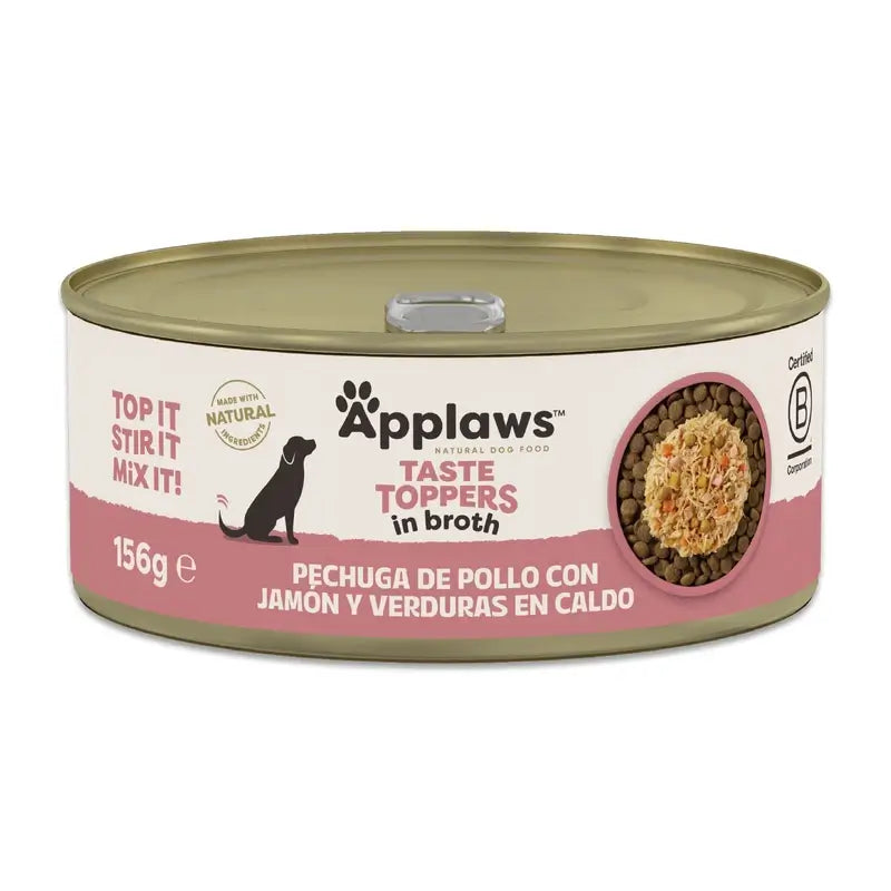 Applaws Hund Huhn Schinken Gemüsebrühe Topper Tin 12X156Gr