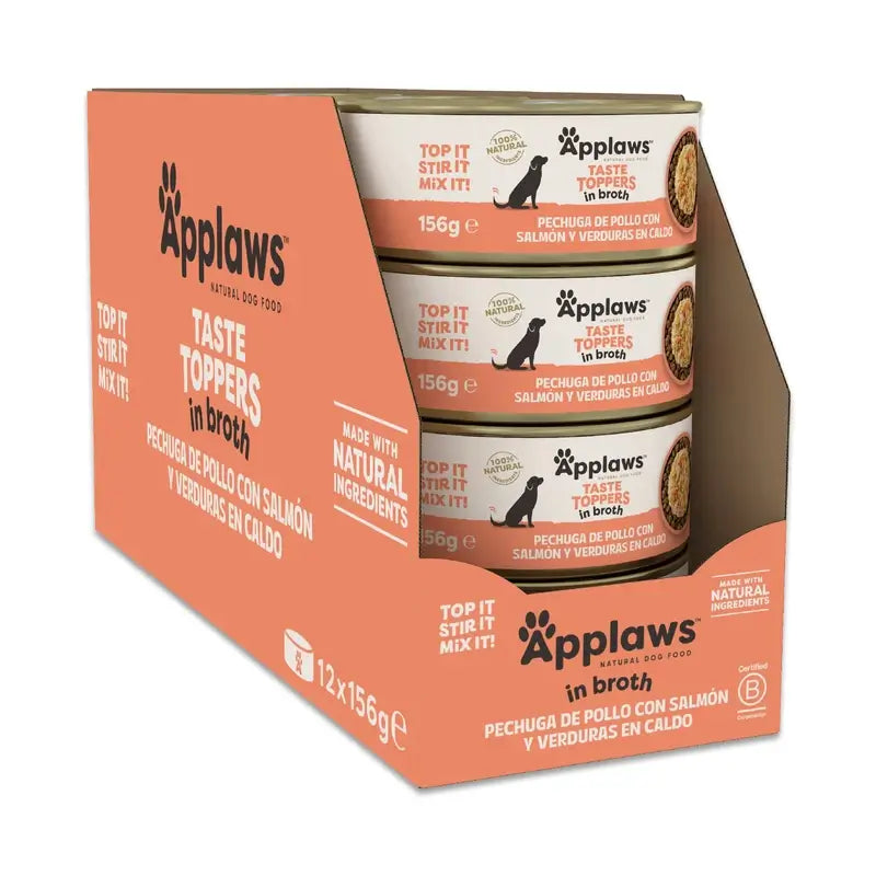 Applaws Hund Huhn Lachs Gemüsebrühe Topper kann 12X156Gr