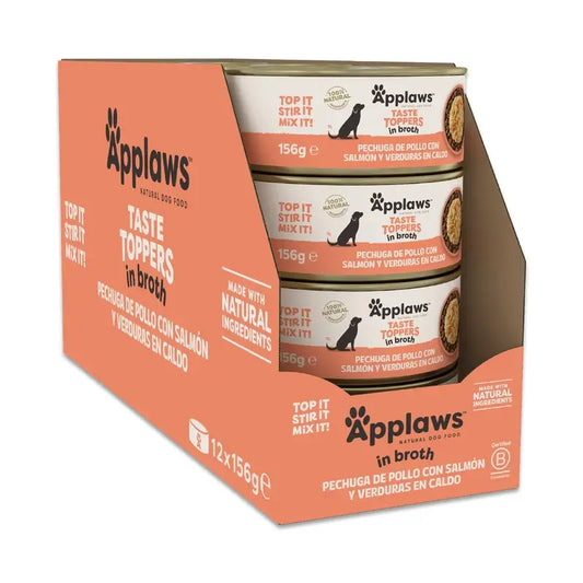 Applaws Hund Huhn Lachs Gemüsebrühe Topper kann 12X156Gr