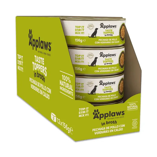 Applaws Hund Huhn Gemüsebrühe Topper Dose 12X156Gr